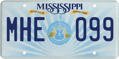 MS license plate MHE099