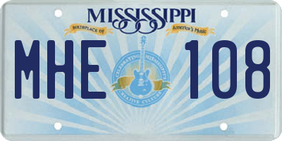 MS license plate MHE108