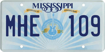 MS license plate MHE109