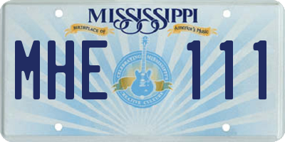 MS license plate MHE111