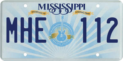 MS license plate MHE112