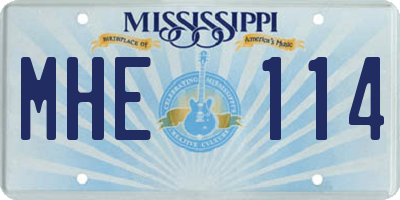MS license plate MHE114
