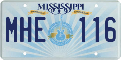 MS license plate MHE116