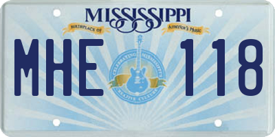 MS license plate MHE118
