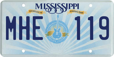 MS license plate MHE119