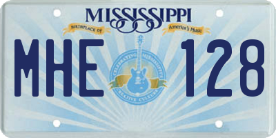 MS license plate MHE128