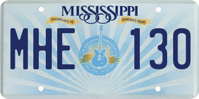 MS license plate MHE130