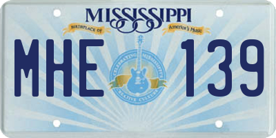 MS license plate MHE139