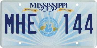 MS license plate MHE144