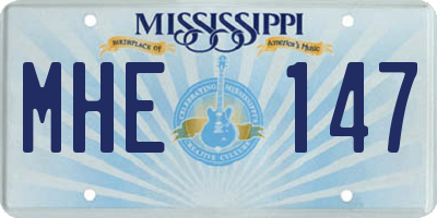 MS license plate MHE147
