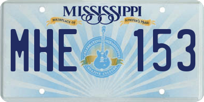 MS license plate MHE153