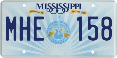 MS license plate MHE158