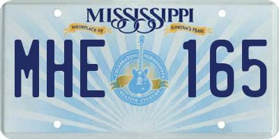 MS license plate MHE165