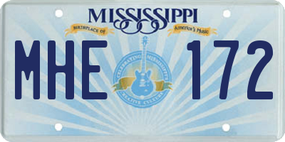 MS license plate MHE172