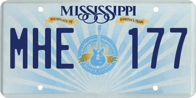 MS license plate MHE177
