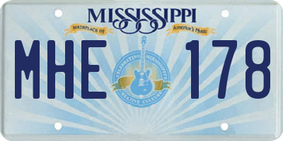 MS license plate MHE178