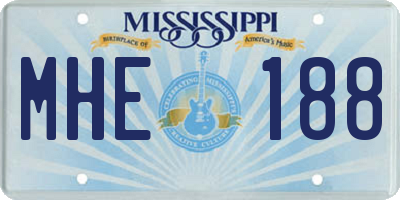 MS license plate MHE188