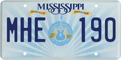 MS license plate MHE190