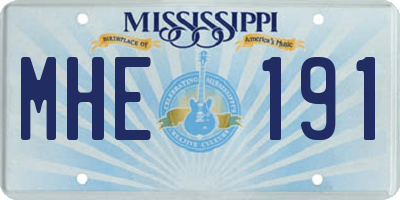 MS license plate MHE191