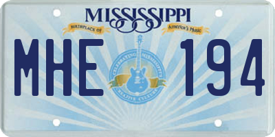 MS license plate MHE194