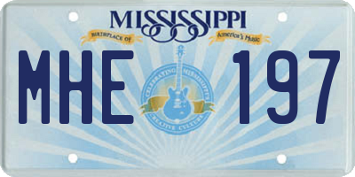 MS license plate MHE197