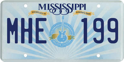 MS license plate MHE199