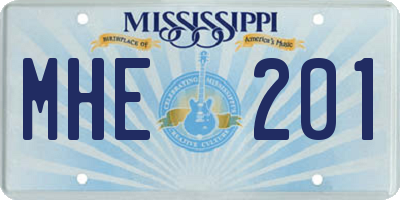 MS license plate MHE201