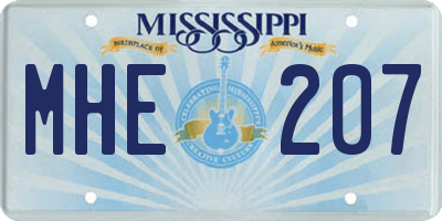 MS license plate MHE207