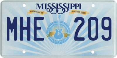 MS license plate MHE209