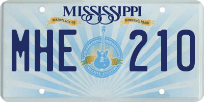 MS license plate MHE210
