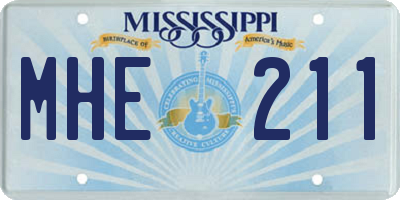 MS license plate MHE211