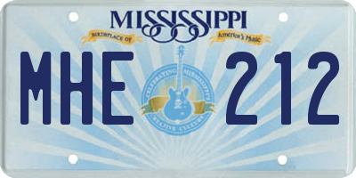 MS license plate MHE212