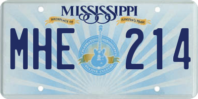 MS license plate MHE214