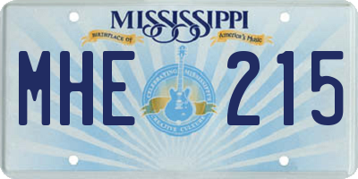 MS license plate MHE215