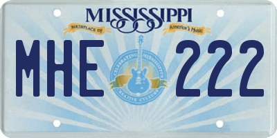 MS license plate MHE222