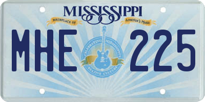 MS license plate MHE225