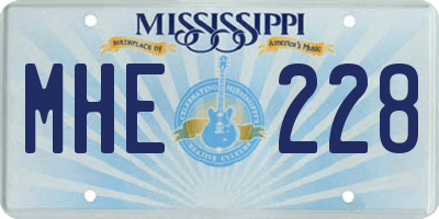 MS license plate MHE228