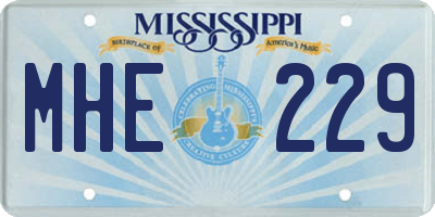 MS license plate MHE229