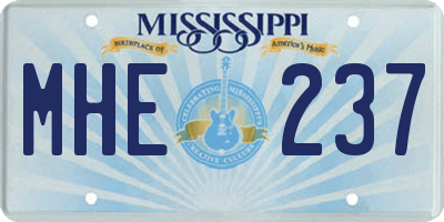MS license plate MHE237