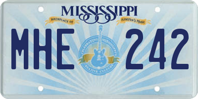 MS license plate MHE242
