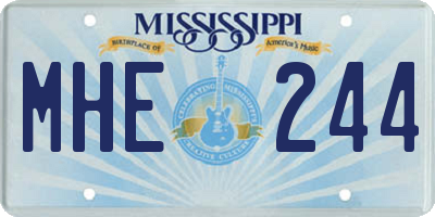 MS license plate MHE244