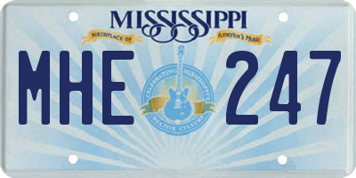 MS license plate MHE247