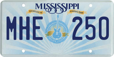 MS license plate MHE250