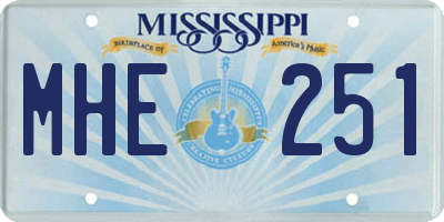 MS license plate MHE251