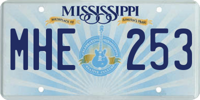 MS license plate MHE253