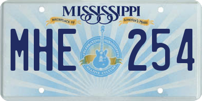 MS license plate MHE254