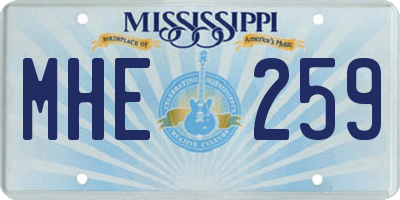MS license plate MHE259