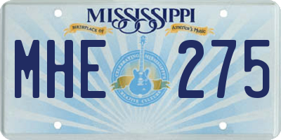 MS license plate MHE275