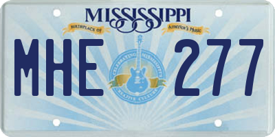 MS license plate MHE277