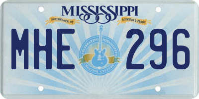 MS license plate MHE296